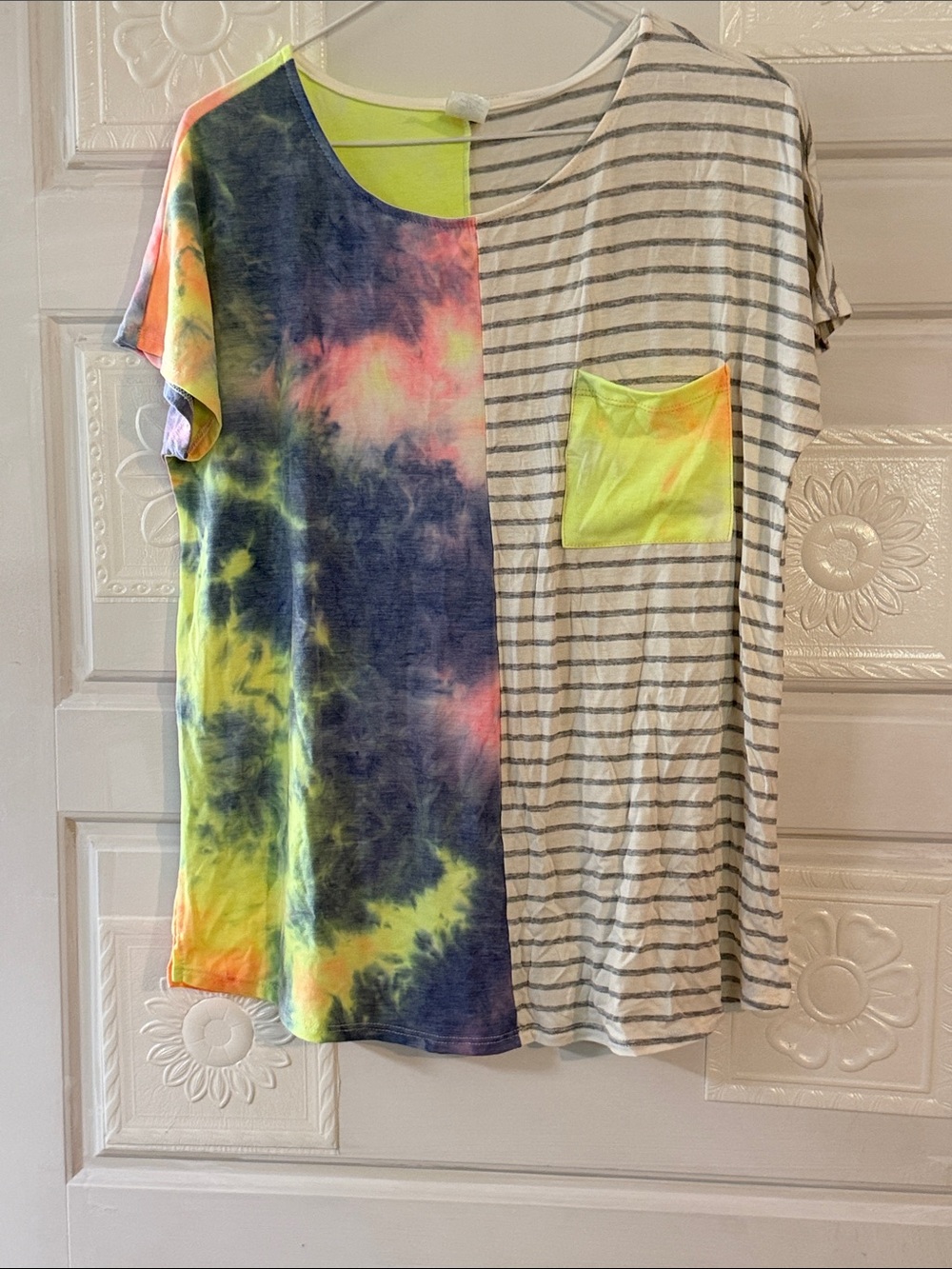 Contrast pattern top by Sew in love, size medium